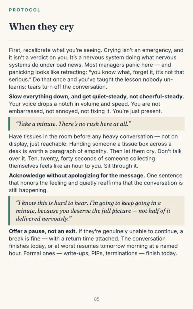 Page 85 — Protocol for when they cry during a hard conversation