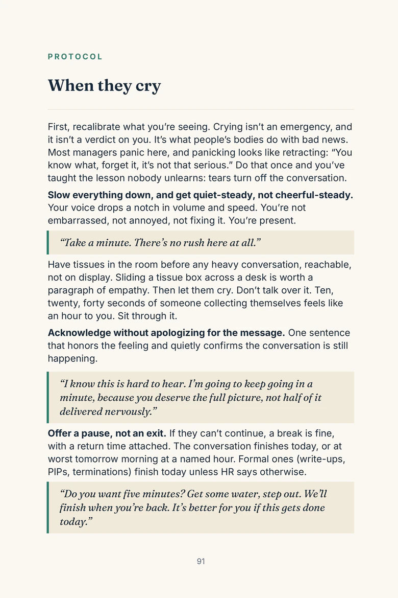 Exact Words page 91 – Protocol: When they cry