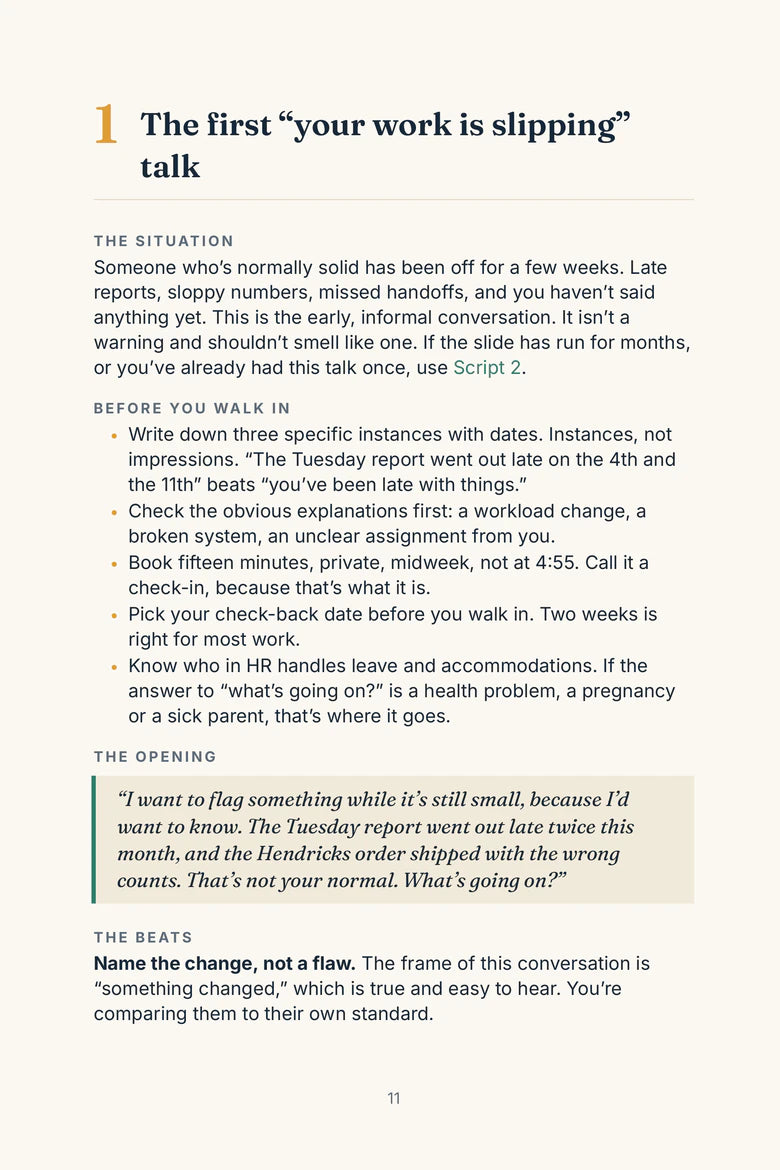 Exact Words page 11 – Script 1: the situation, prep list, and opening line